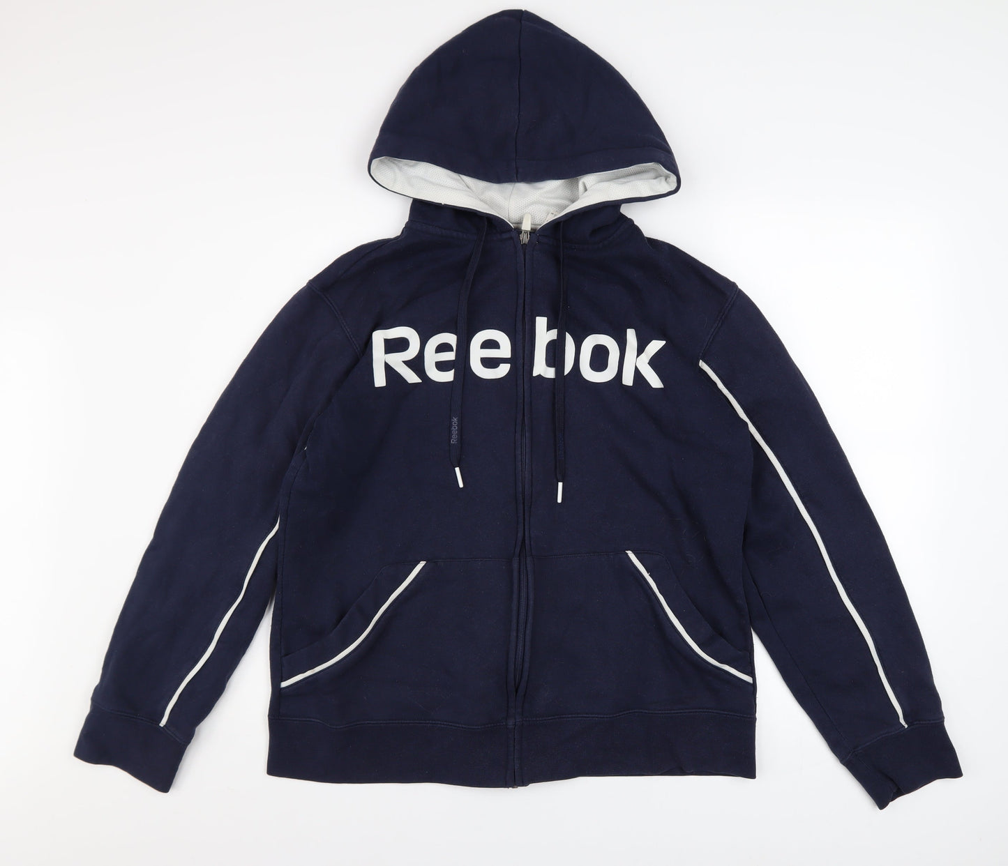 Mens UK Size S Reebok Blue Full Zip Hoodie