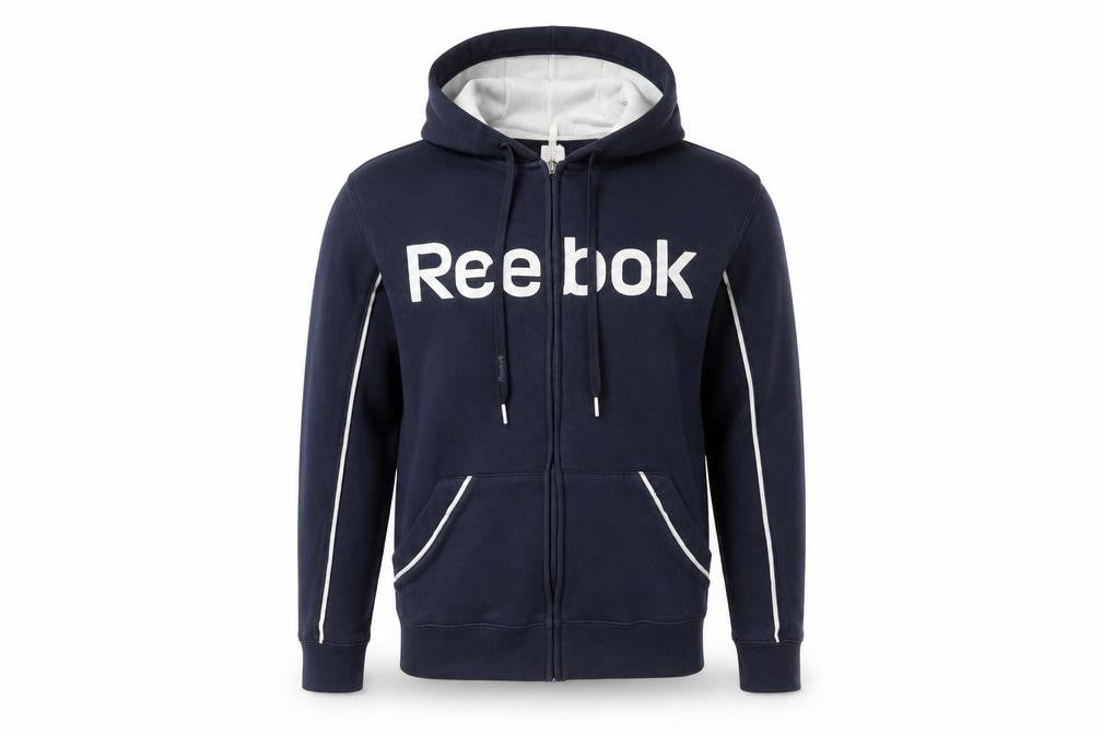 Mens UK Size S Reebok Blue Full Zip Hoodie