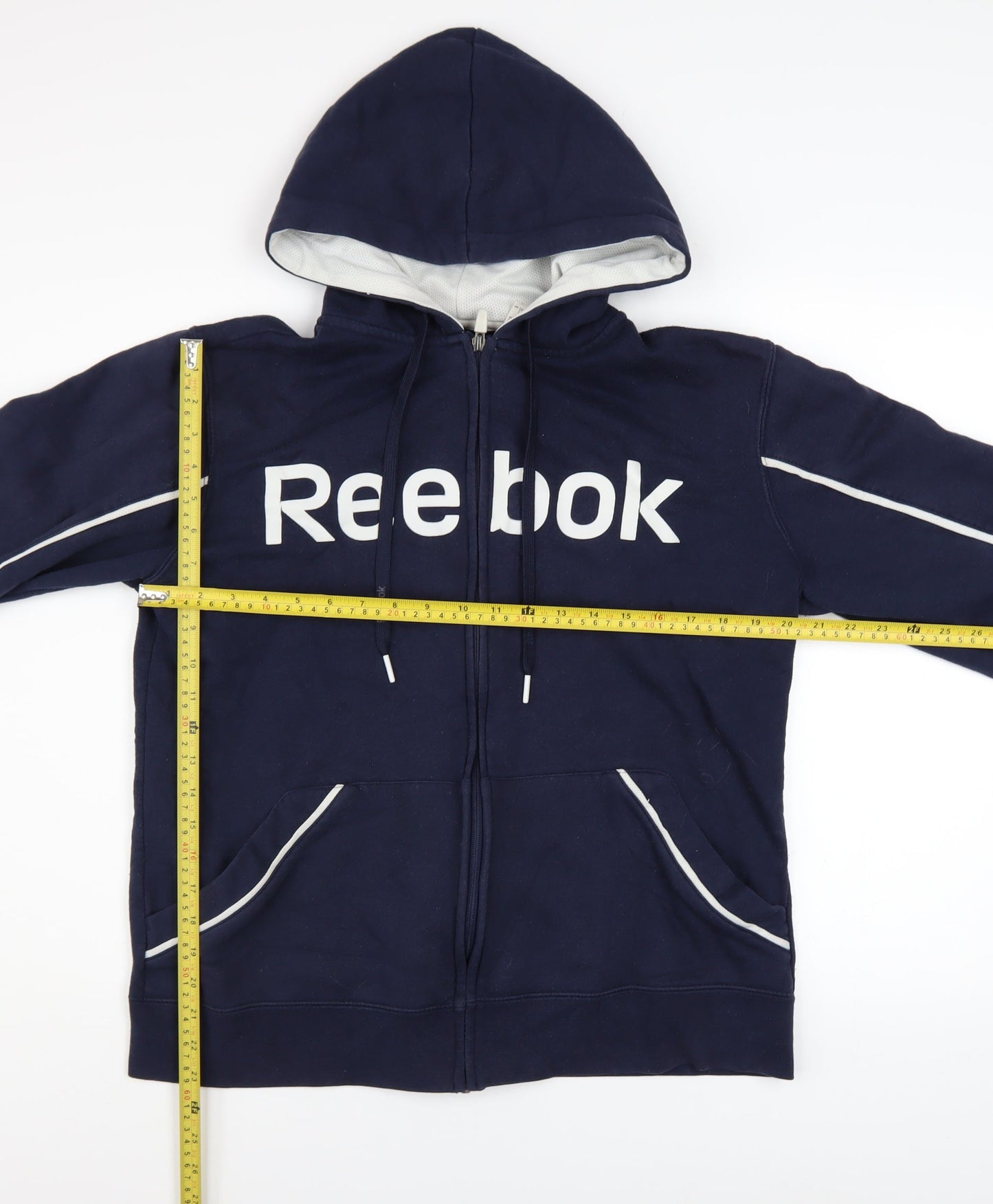 Mens UK Size S Reebok Blue Full Zip Hoodie