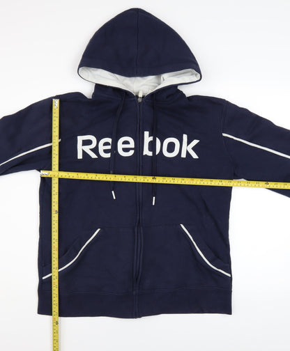Mens UK Size S Reebok Blue Full Zip Hoodie