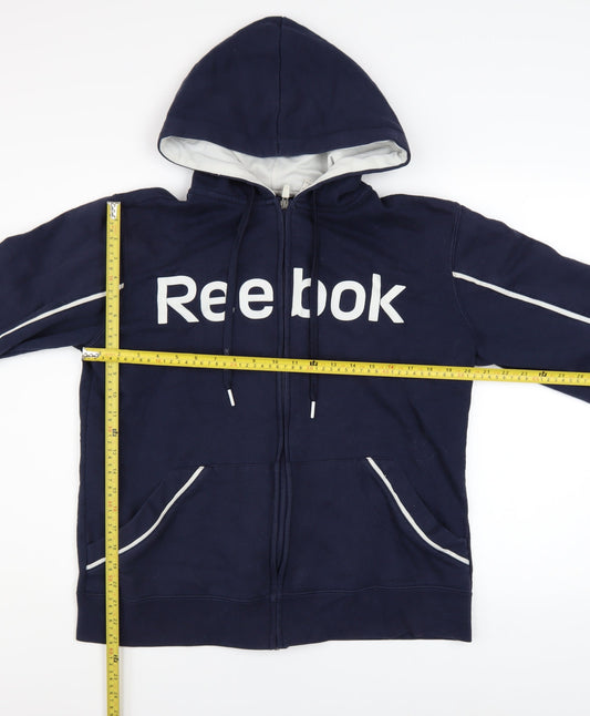 Mens UK Size S Reebok Blue Full Zip Hoodie