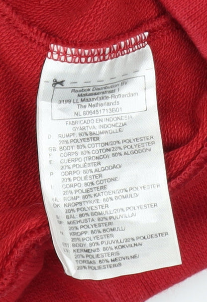Reebok Boys Red Pullover Sweatshirt 14 Years Crew Neck Logo Sports Top
