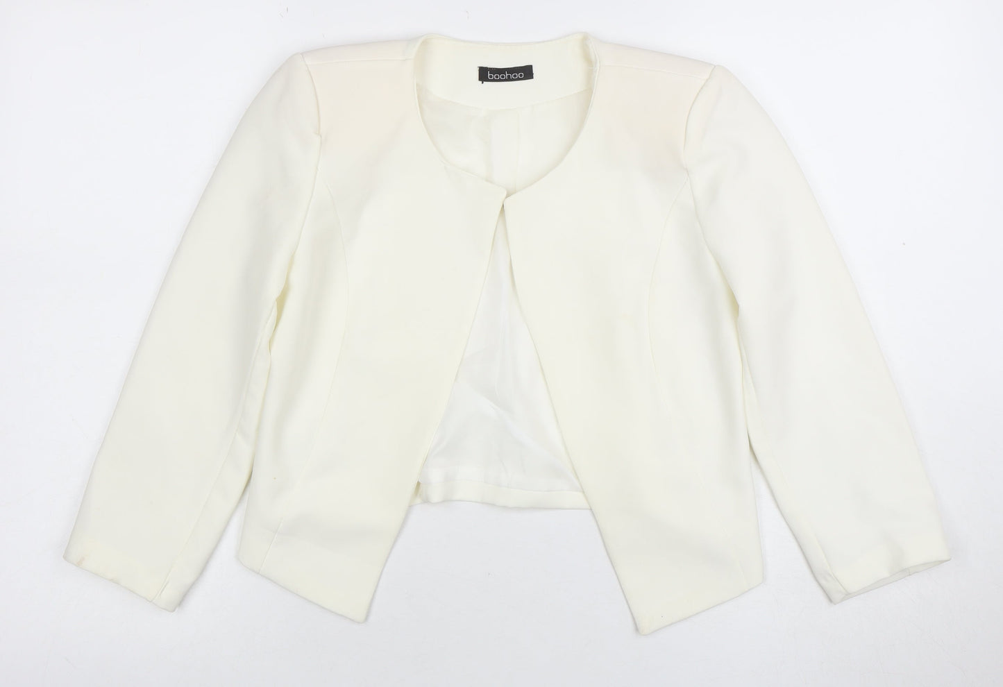 Womens UK Size S Boohoo Regular Ivory Blazer