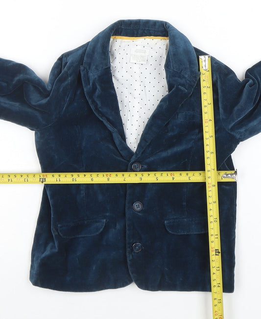 Marks and Spencer Boys Blue Velvet Blazer 3-4 Years Formal Jacket