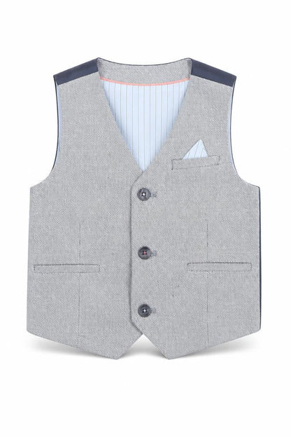 Next Boys Blue Waistcoat Suit Top 1½-2 Years Formal Wedding Lined