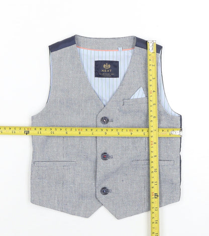 Next Boys Blue Waistcoat Suit Top 1½-2 Years Formal Wedding Lined