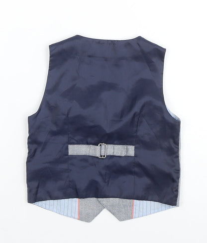 Next Boys Blue Waistcoat Suit Top 1½-2 Years Formal Wedding Lined