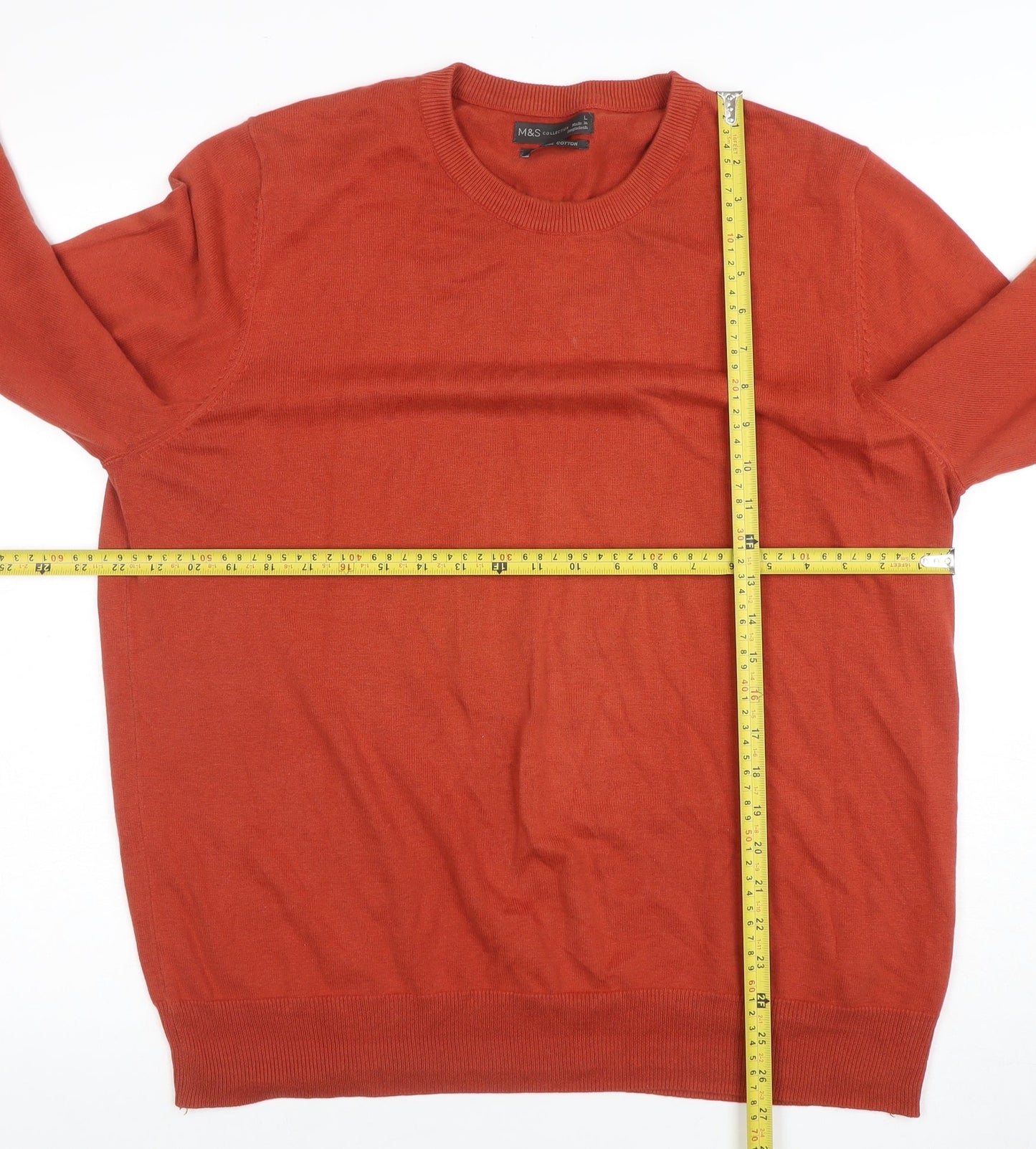 Mens UK Size L Marks and Spencer Brown Pullover Jumper