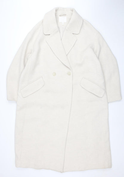 Womens UK Size 14 H&M Beige Pea Coat