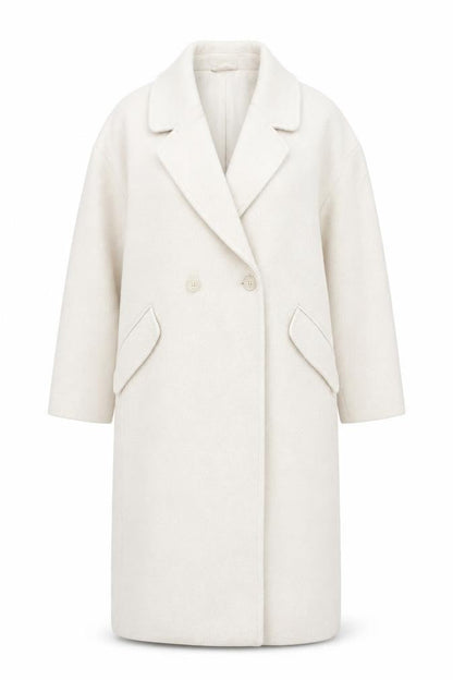 Womens UK Size 14 H&M Beige Pea Coat
