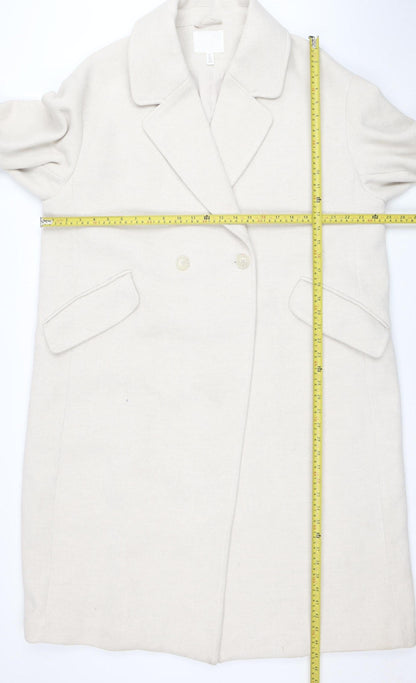 Womens UK Size 14 H&M Beige Pea Coat