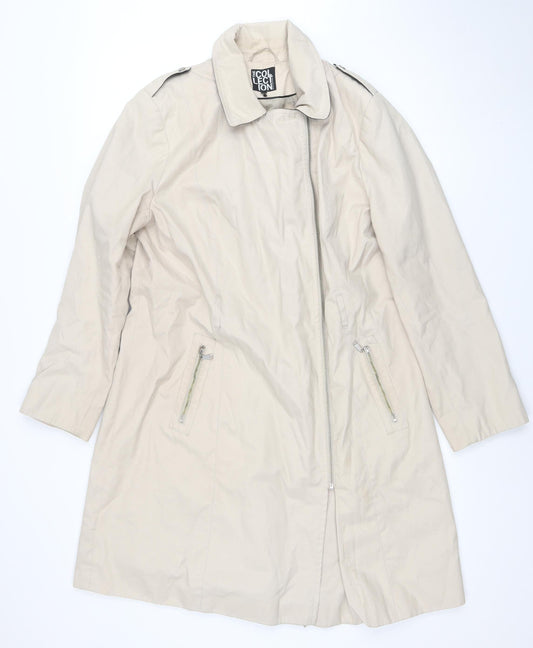 Womens UK Size 16 Debenhams Beige Overcoat
