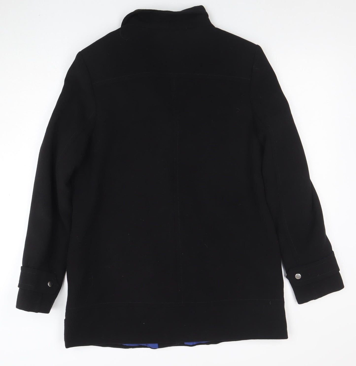 Womens UK Size 14 F&F Black Biker Coat