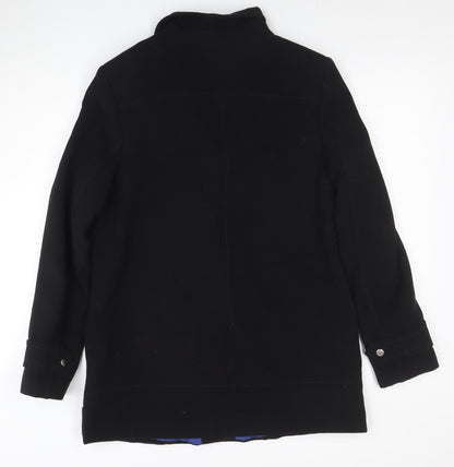 Womens UK Size 14 F&F Black Biker Coat