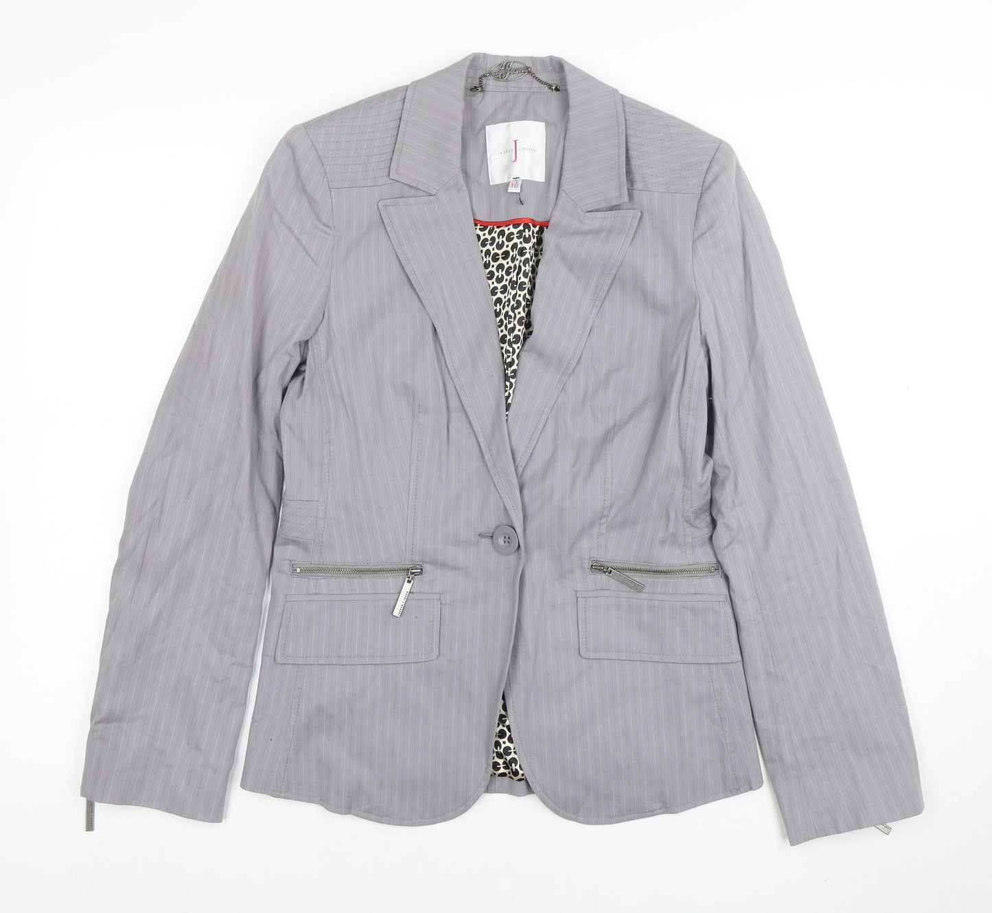 Womens UK Size 10 Jasper Conran Regular Grey Blazer