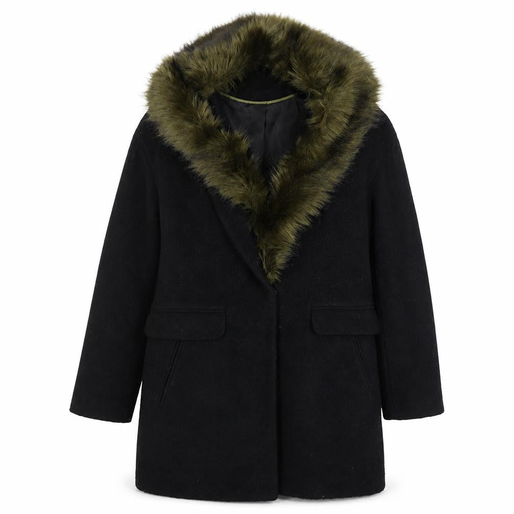 Womens UK Size 10 Dorothy Perkins Black Overcoat