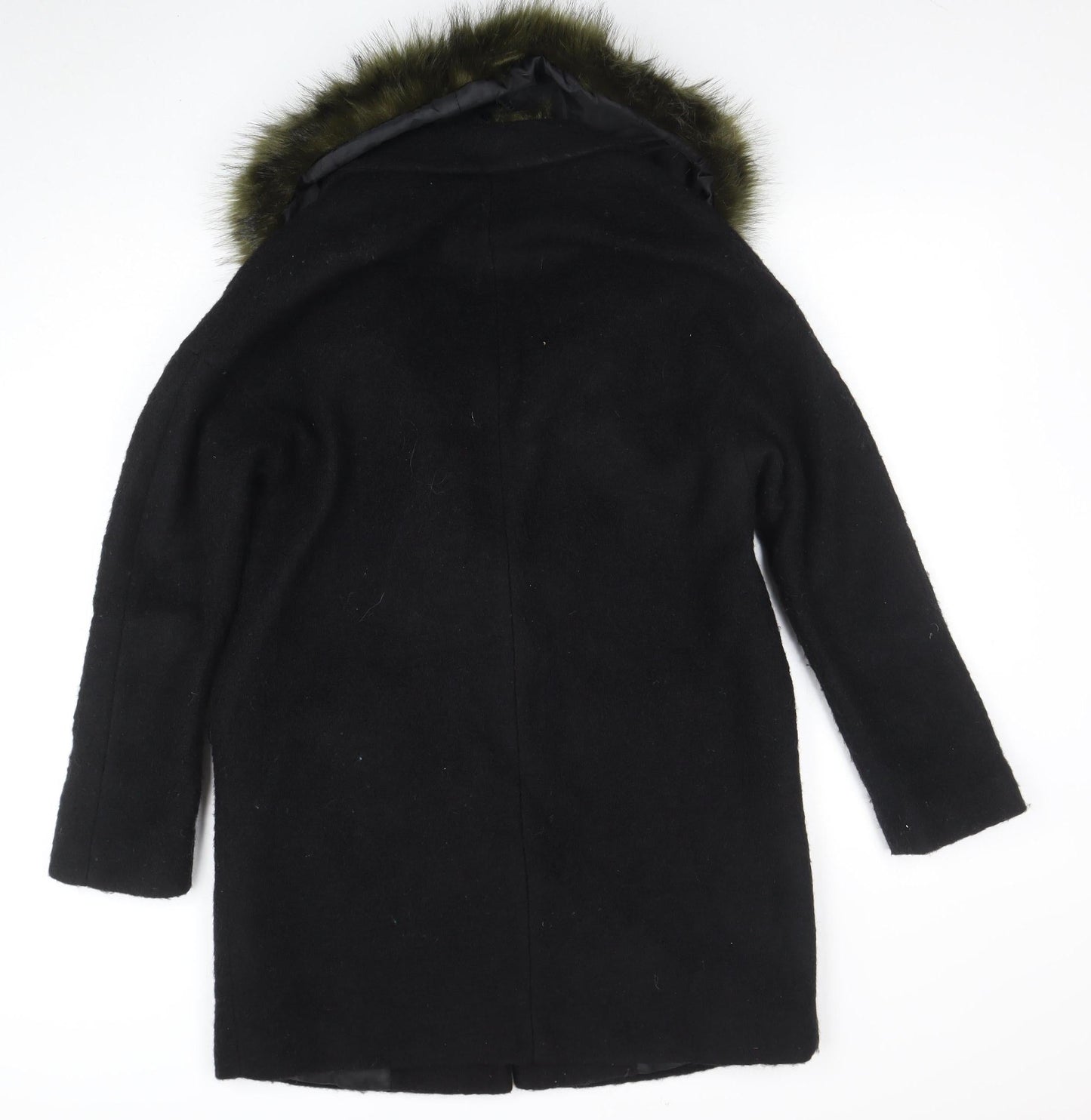 Womens UK Size 10 Dorothy Perkins Black Overcoat