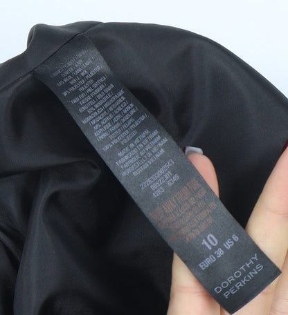 Womens UK Size 10 Dorothy Perkins Black Overcoat