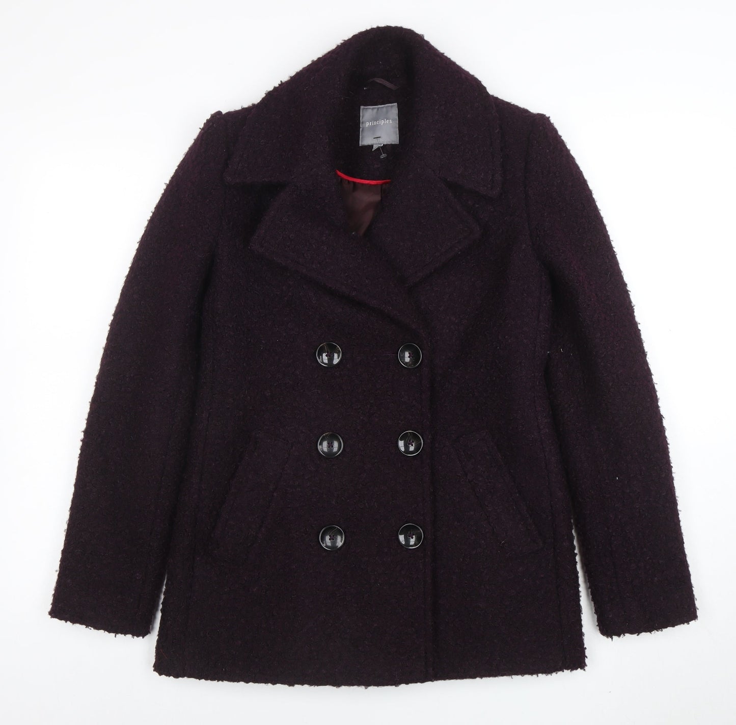 Womens UK Size 8 Principles Purple Pea Coat
