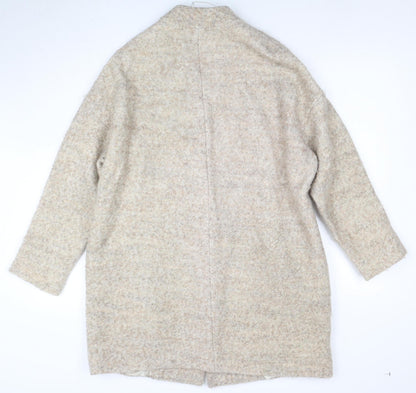 Womens UK Size L Zara Basic Beige Overcoat