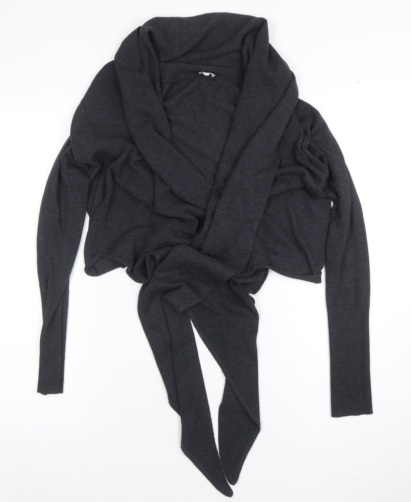 Womens UK Size XS hybE Black Wrap Jumper