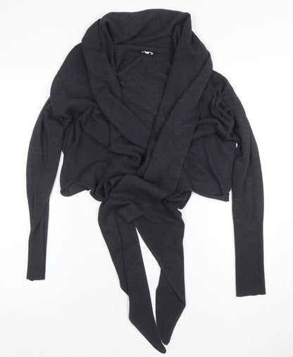 Womens UK Size XS hybE Black Wrap Jumper