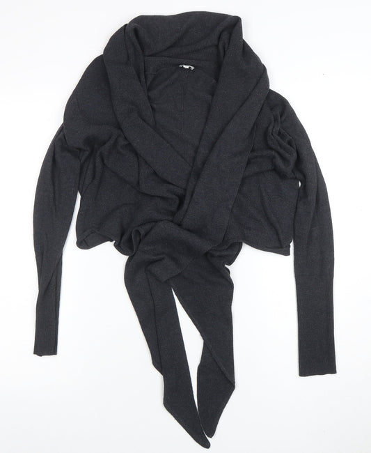 Womens UK Size XS hybE Black Wrap Jumper