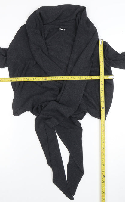 Womens UK Size XS hybE Black Wrap Jumper