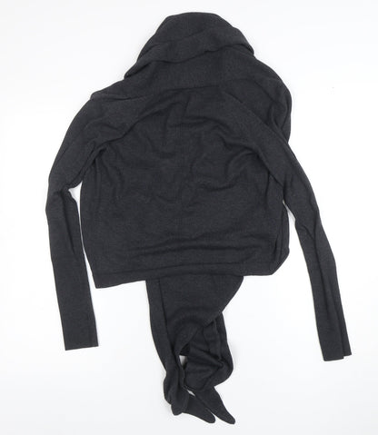 Womens UK Size XS hybE Black Wrap Jumper