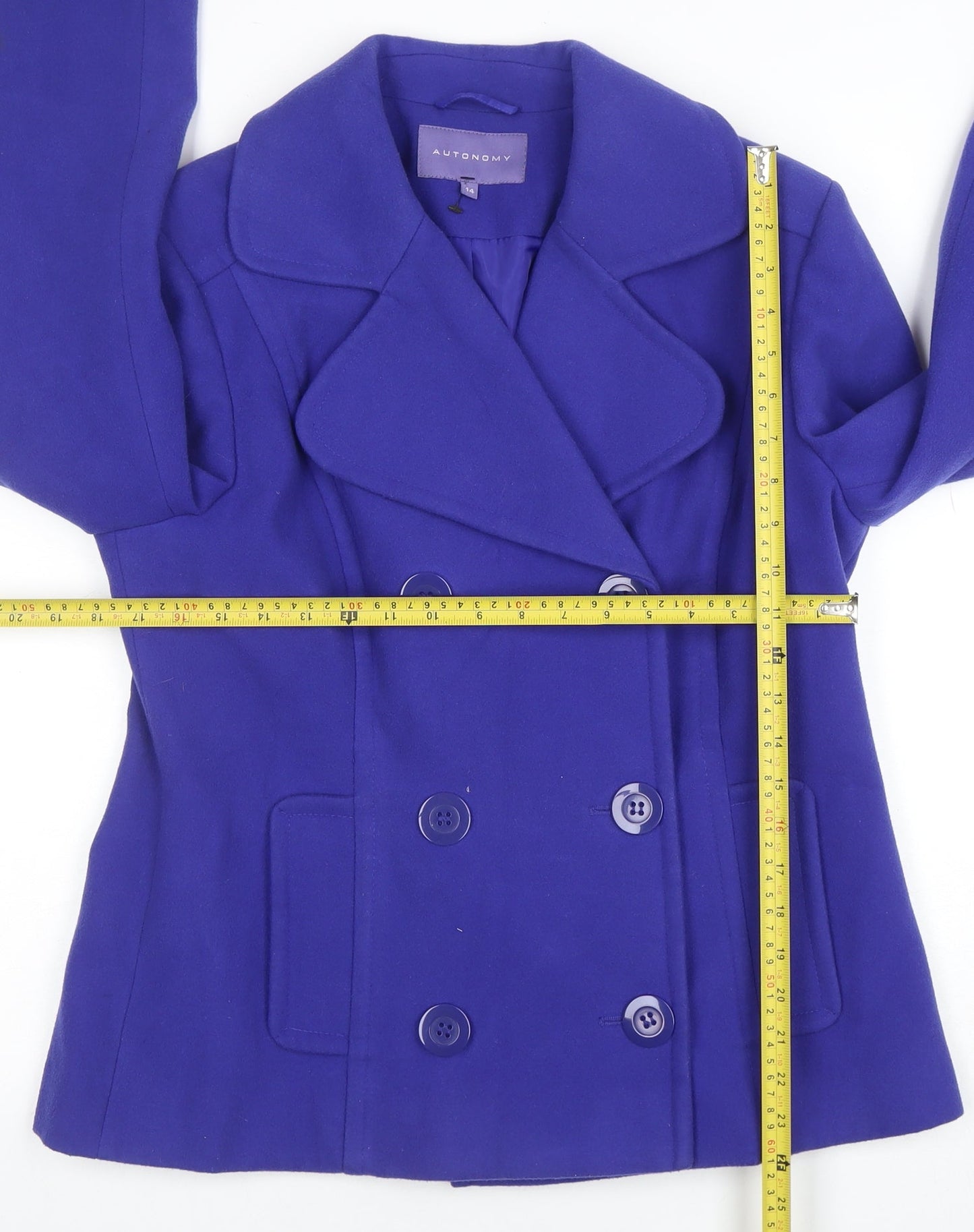 Womens UK Size 14 Autonomy Blue Pea Coat