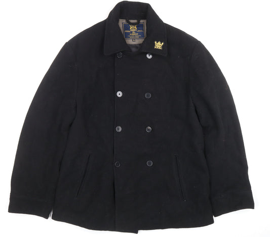 Mens UK Size XL Forest Black Pea Coat
