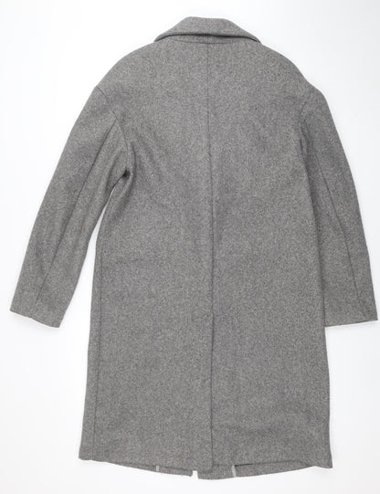 Womens UK Size 10 Bershka Grey Overcoat