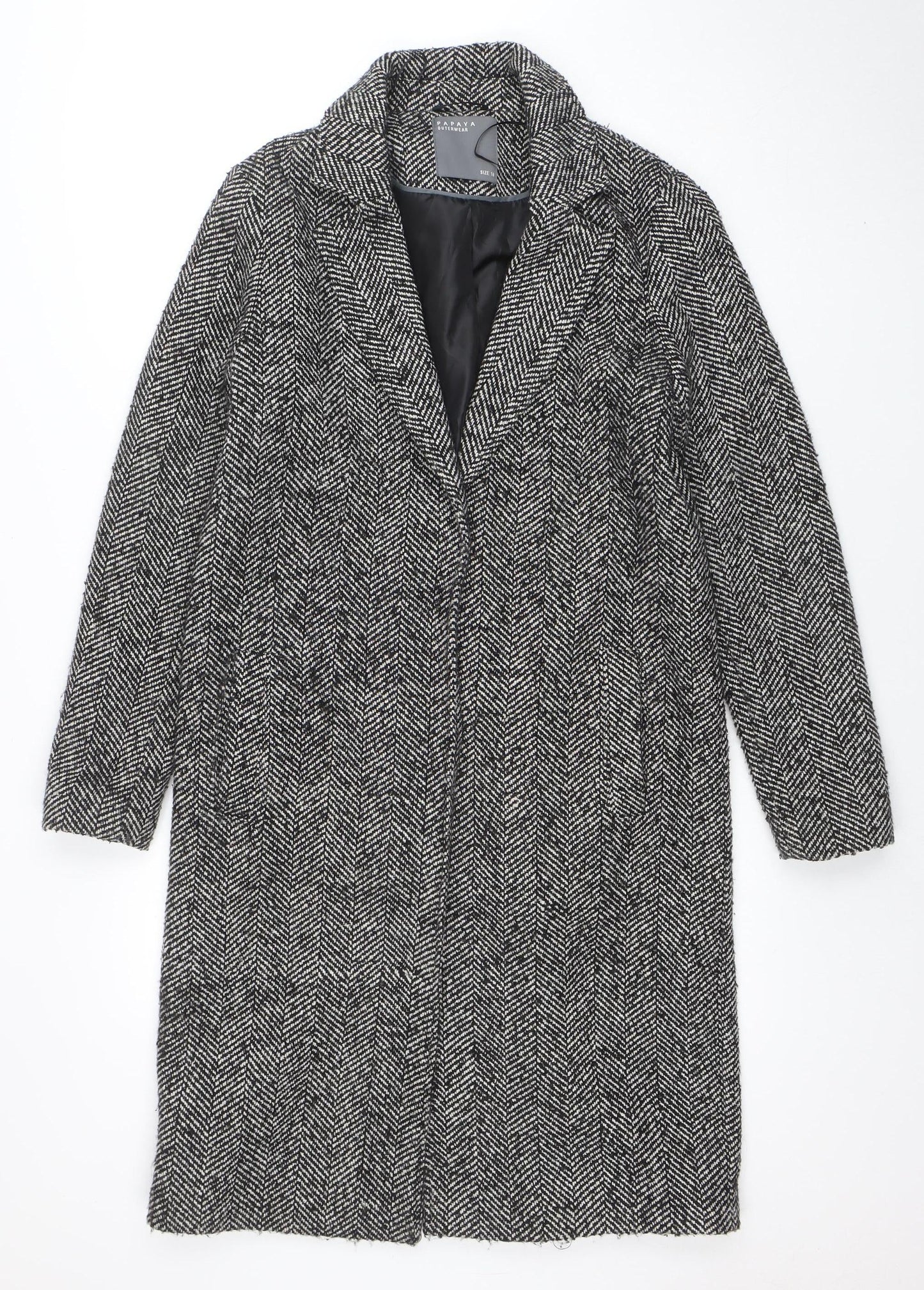 Womens UK Size 10 Papaya Grey Overcoat