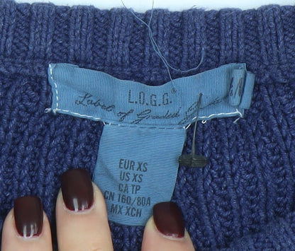 Womens UK Size XS L.O.G.G. Blue Pullover Jumper