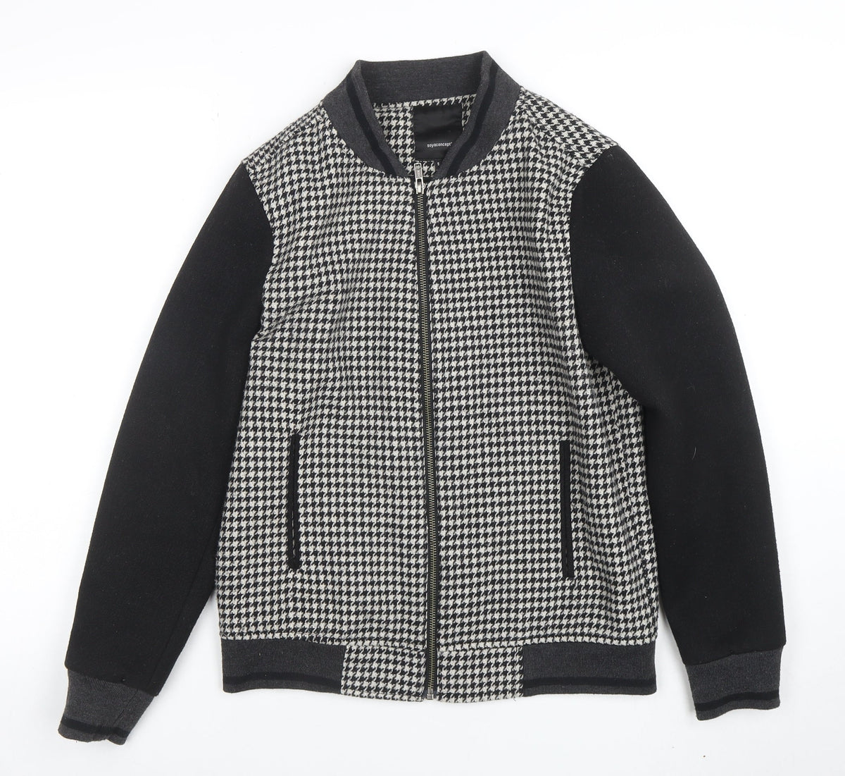 Mens UK Size S Soyaconcept Black Bomber Jacket