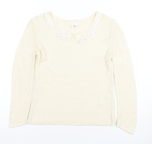 Womens UK Size S River Island Ivory Pullover Jumper
