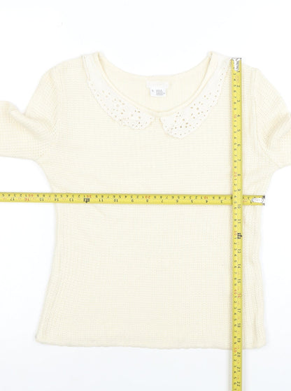 Womens UK Size S River Island Ivory Pullover Jumper