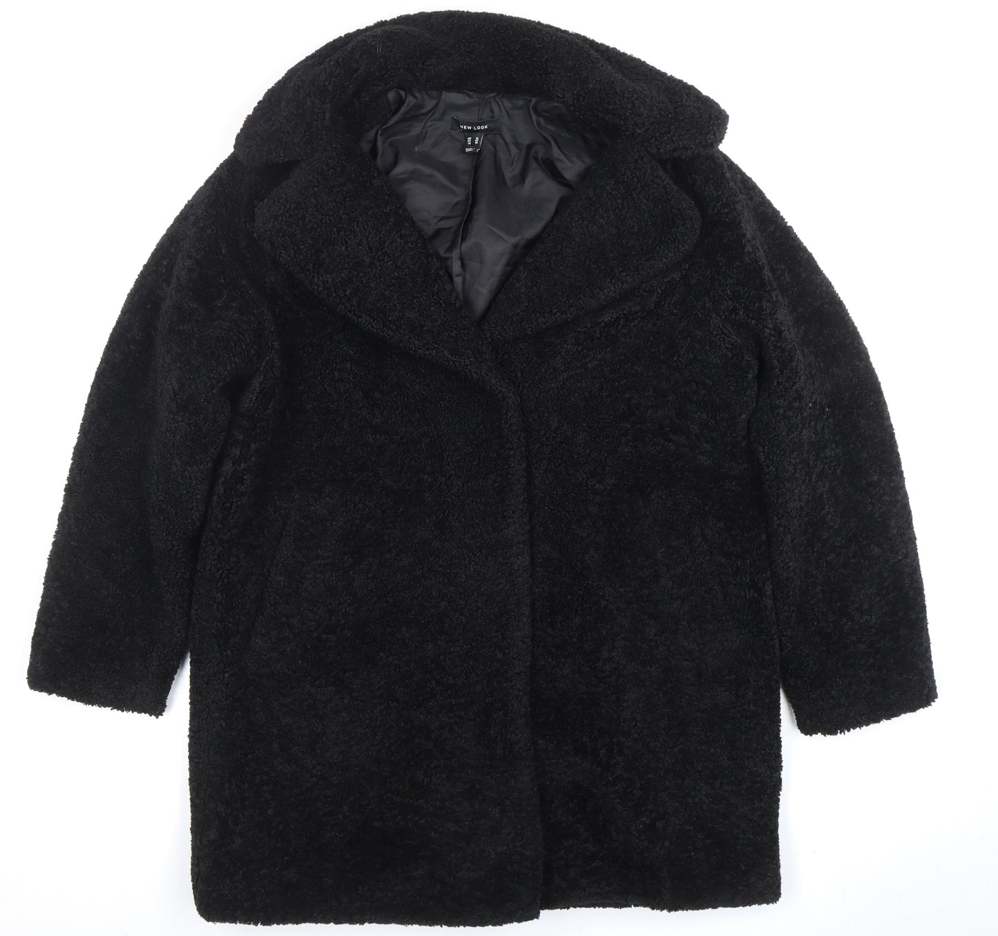 Womens UK Size 14 New Look Black Overcoat