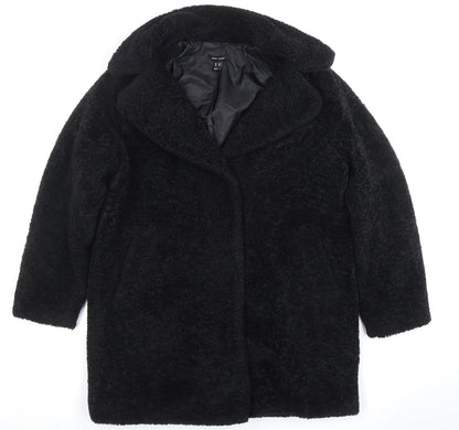 Womens UK Size 14 New Look Black Overcoat