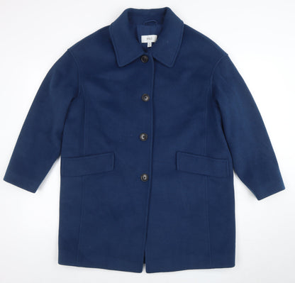 Womens UK Size 14 Marks and Spencer Blue Overcoat