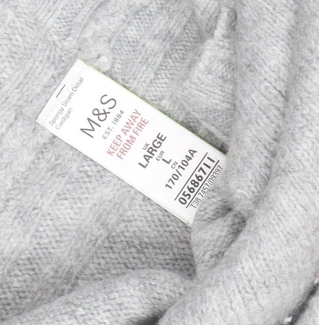 Womens UK Size L Marks and Spencer Grey Cardigan Jumper