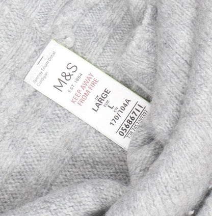 Womens UK Size L Marks and Spencer Grey Cardigan Jumper