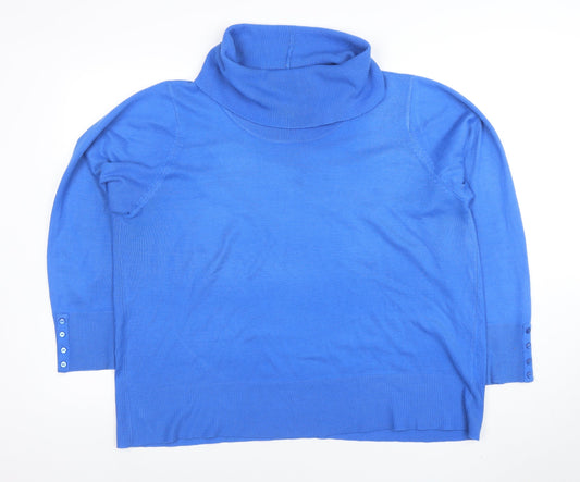 Womens UK Size L EWM Blue Pullover Jumper