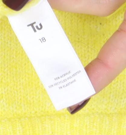 Womens UK Size 18 TU Yellow Pullover Jumper