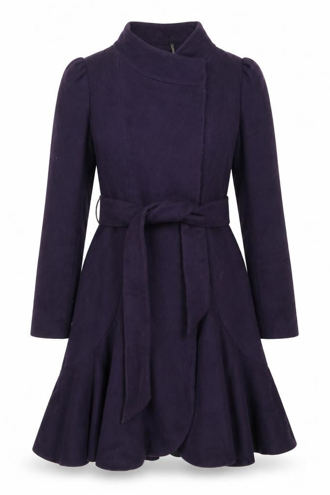 Womens UK Size 14 Coast Purple Overcoat