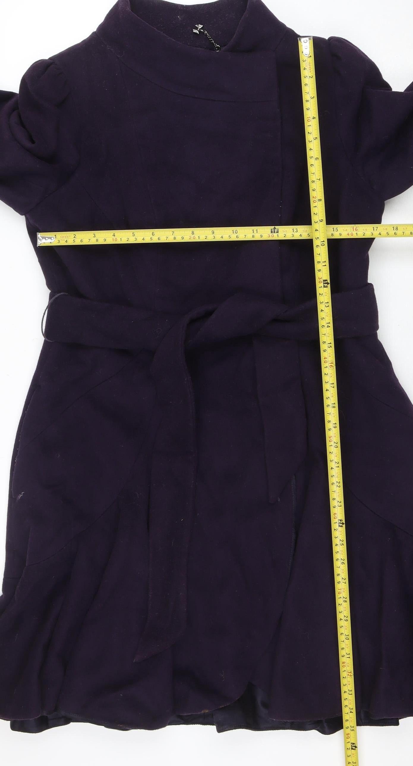 Womens UK Size 14 Coast Purple Overcoat