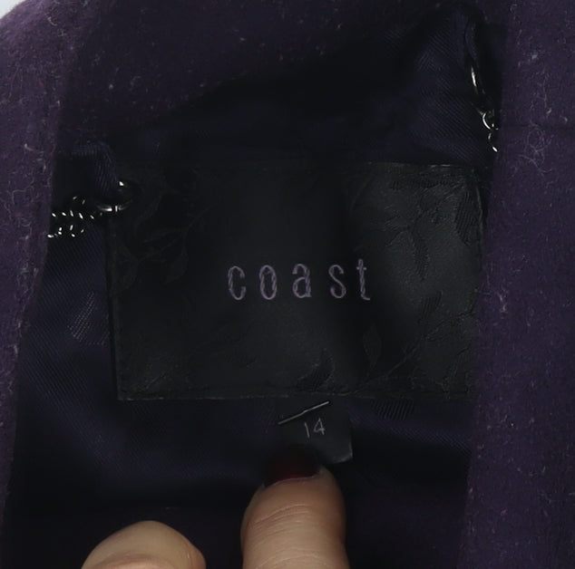 Womens UK Size 14 Coast Purple Overcoat