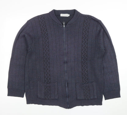 Womens UK Size M Destination Blue Full Zip Jumper