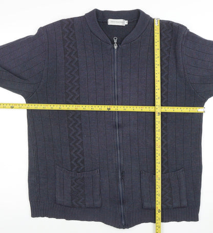 Womens UK Size M Destination Blue Full Zip Jumper