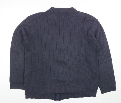 Womens UK Size M Destination Blue Full Zip Jumper